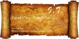 Ignácz Tamás névjegykártya